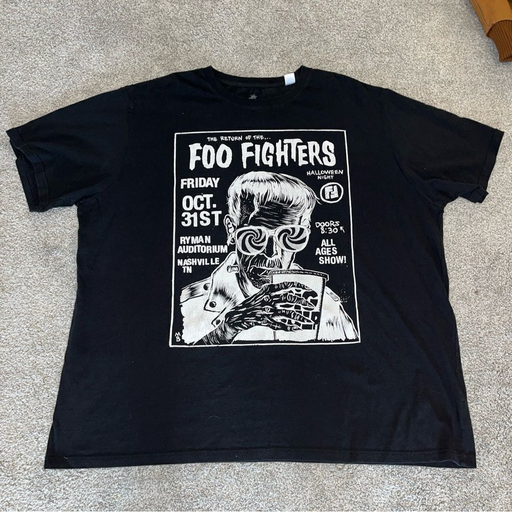 Halloween Night Foo Fighters Ryman auditorium Nashville Black T Shirt 4XLT Tall